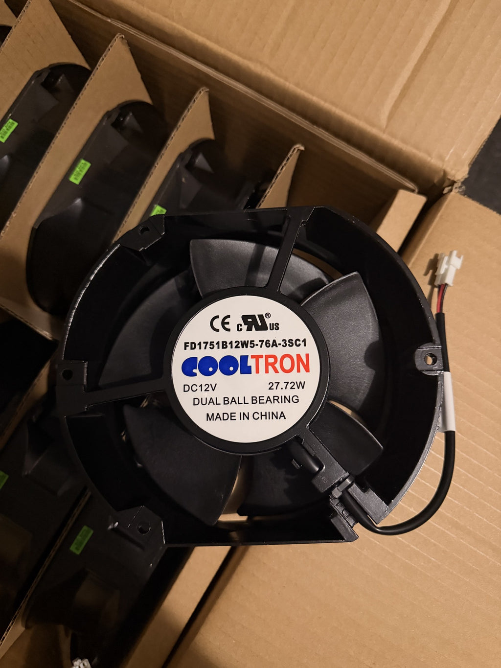 Cooltron FD1751B12W5-76A-3SC1 172 x 150 x 51 mm 12 V DC Axial Fan, Dual Ball Bearing, PWM