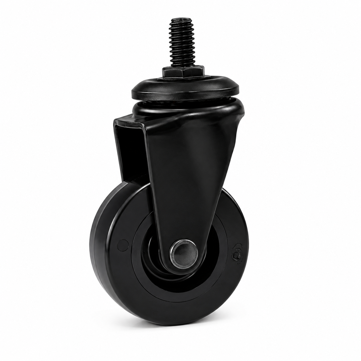 2 Inch Caster Wheels – Swivel Threaded Stem Casters (1/4"-20), Black, 4-Pack – Furniture & Small Cart Replacement