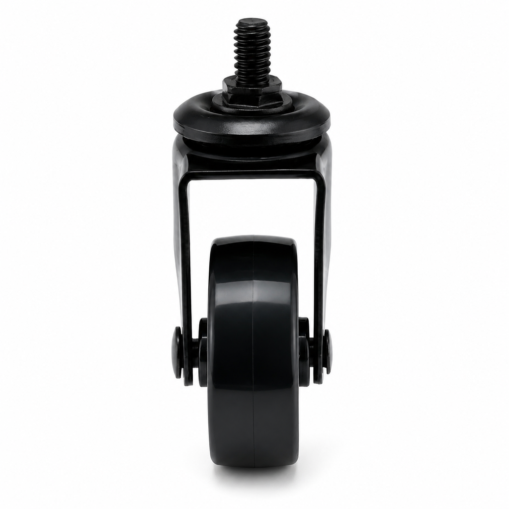 2 Inch Caster Wheels – Swivel Threaded Stem Casters (1/4"-20), Black, 4-Pack – Furniture & Small Cart Replacement