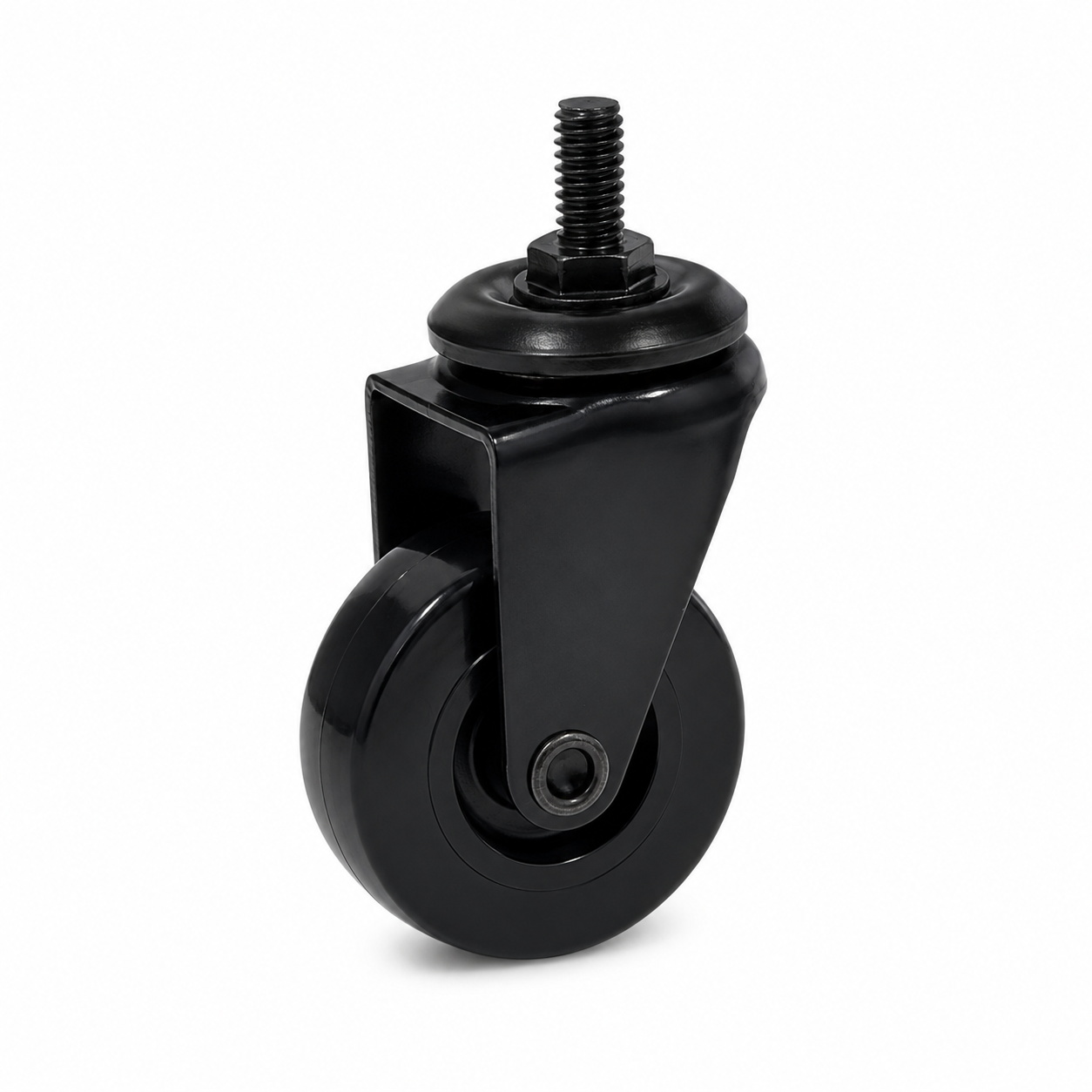 2 Inch Caster Wheels – Swivel Threaded Stem Casters (1/4"-20), Black, 4-Pack – Furniture & Small Cart Replacement